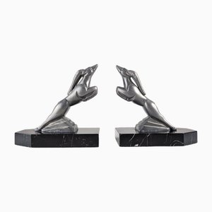 Art Deco Gazelle Bookends by H. Moreau, France, 1930, Set of 2-JJT-1798253