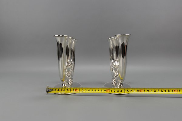 Art Deco German 3-Arm Candleholders from WMF, 1930s, Set of 2-KEG-1473215