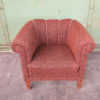 Art Deco German Bordeaux Lounge Chair, 1930s-WK-654280