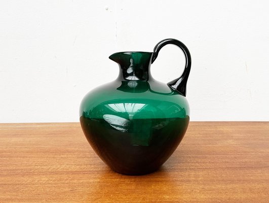 Art Deco German Green Glass Jug by Prof. Bruno Mauder for Zwiesel Theresienthal, 1930s-UAH-1821361