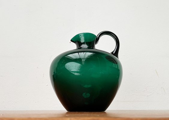 Art Deco German Green Glass Jug by Prof. Bruno Mauder for Zwiesel Theresienthal, 1930s-UAH-1821361