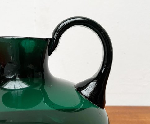 Art Deco German Green Glass Jug by Prof. Bruno Mauder for Zwiesel Theresienthal, 1930s-UAH-1821361