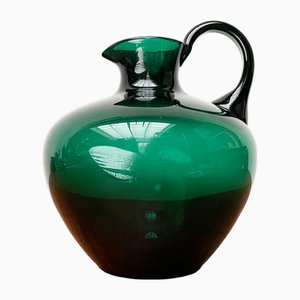 Art Deco German Green Glass Jug by Prof. Bruno Mauder for Zwiesel Theresienthal, 1930s-UAH-1821361