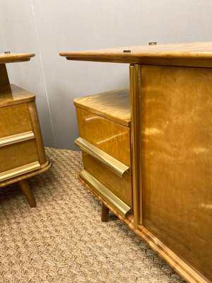 Art Deco German Maple Bedside Tables, 1930s, Set of 2-WZZ-1755077