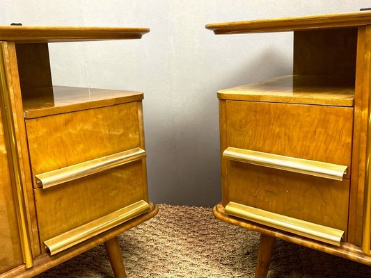 Art Deco German Maple Bedside Tables, 1930s, Set of 2-WZZ-1755077