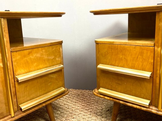 Art Deco German Maple Nightstands, 1930s, Set of 2-WZZ-715784