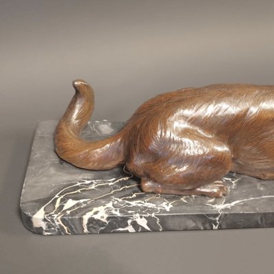 Art Deco German Shepherd on Marble Bockel, 1930s-NWA-1730059