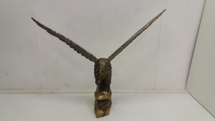 Art Deco German Wooden Eagle Sculpture, 1920s-TZ-603257