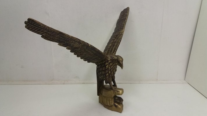 Art Deco German Wooden Eagle Sculpture, 1920s-TZ-603257