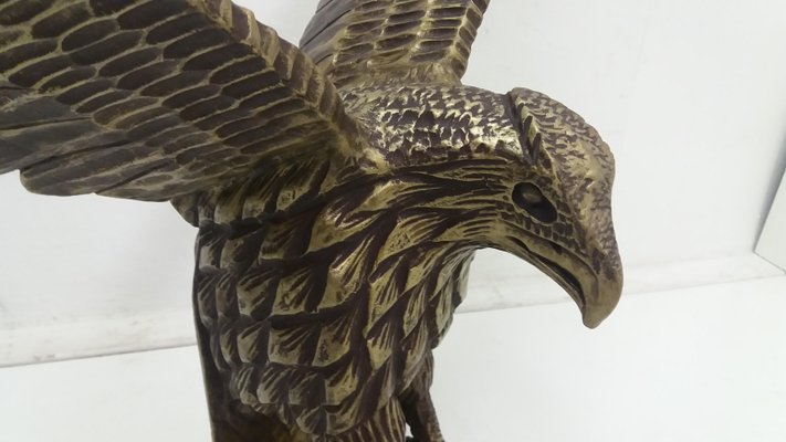 Art Deco German Wooden Eagle Sculpture, 1920s-TZ-603257