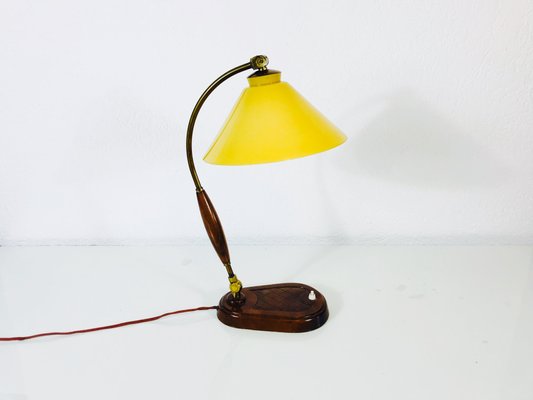 Art Deco German Wooden Table Lamp, 1940s-PUK-617876