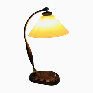 Art Deco German Wooden Table Lamp, 1940s-PUK-617876