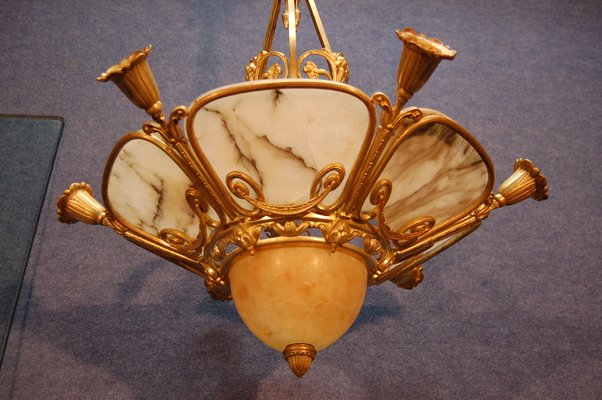 Art Deco Gilt Bronze and Alabaster, 1920s-AWH-744149