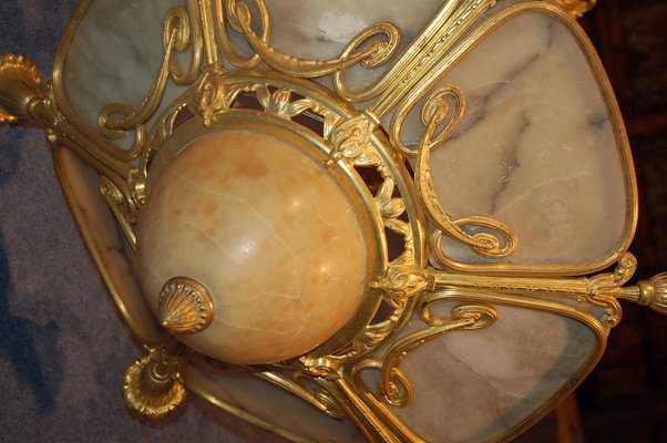 Art Deco Gilt Bronze and Alabaster, 1920s-AWH-744149