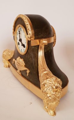 Art Deco Gilt Bronze Mantle Clock Set, 1920s, Set of 3-AWH-579182