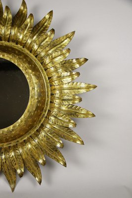 Art Deco Gilt Sunburst Wall Mirror, France, 1920s-TQA-1321951