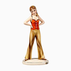 Art Deco Girl with Headscarf Figurine attributed to Stephan Dakon for Goldscheider, 1930s-EMT-1812082