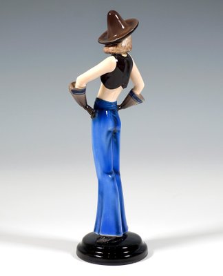 Art Deco Girl with Pointed Hat Figurine attributed to Stephan Dakon for Goldscheider, 1930s-EMT-1812081