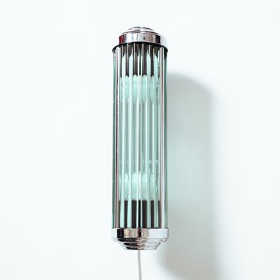 Art Deco Glass and Chrome Wall Light-NQU-1316824