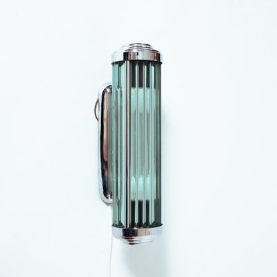 Art Deco Glass and Chrome Wall Light-NQU-1316824