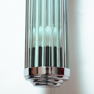 Art Deco Glass and Chrome Wall Light-NQU-1316824