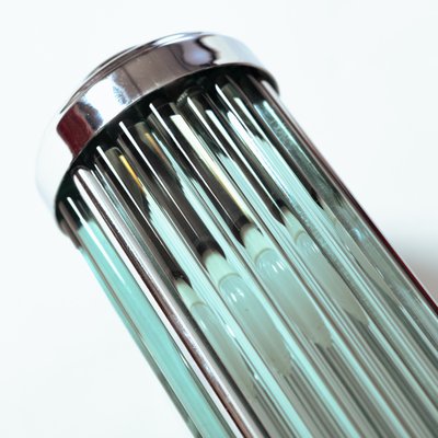 Art Deco Glass and Chrome Wall Light-NQU-1316824