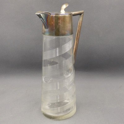 Art Deco Glass and Silver-Plated Carafe, 1930s-WK-1409404