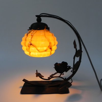 Art Deco Glass Ball and Steel Base Table Lamp-TL-1365191