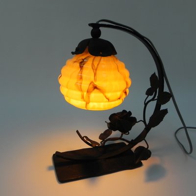 Art Deco Glass Ball and Steel Base Table Lamp-TL-1365191