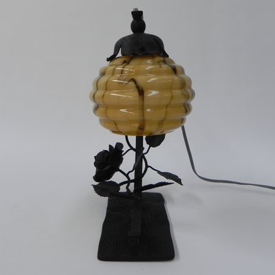 Art Deco Glass Ball and Steel Base Table Lamp-TL-1365191