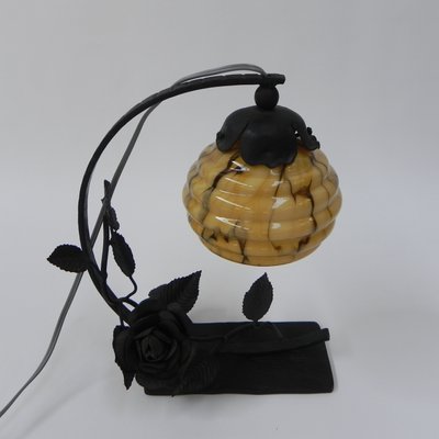 Art Deco Glass Ball and Steel Base Table Lamp-TL-1365191