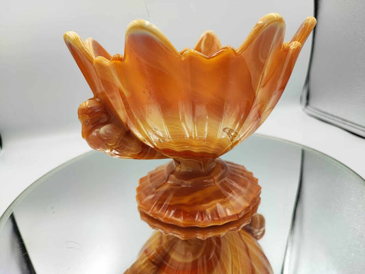 Art Deco Glass Cake Stand from United Glassware STS Abel, 1930s