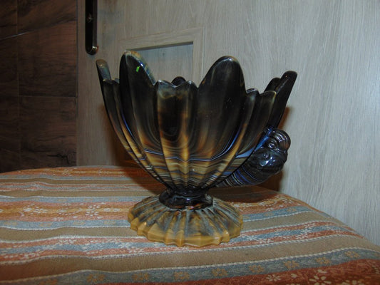 Art Deco Glass Cake Stand from United Glassware STS Abel, 1930s