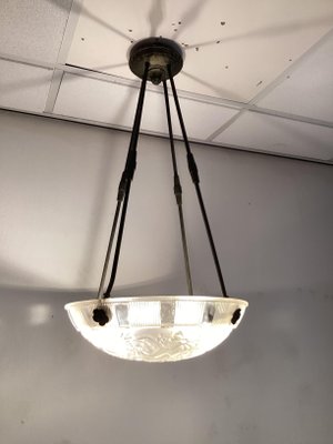 Art Deco Glass Ceiling Lamp, 1920s-SU-1118427