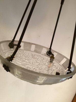 Art Deco Glass Ceiling Lamp, 1920s-SU-1118427