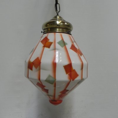 Art Deco Glass Ceiling Lamp, 1930s-TL-571697