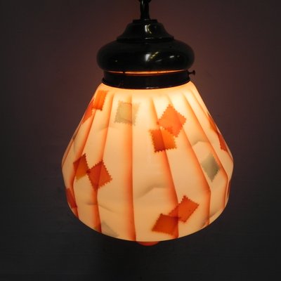 Art Deco Glass Ceiling Lamp, 1930s-TL-571697