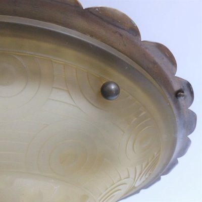 Art Deco Glass Ceiling Lamp, 1930s-WK-723035