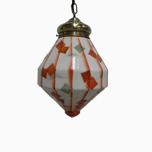 Art Deco Glass Ceiling Lamp, 1930s-TL-571697