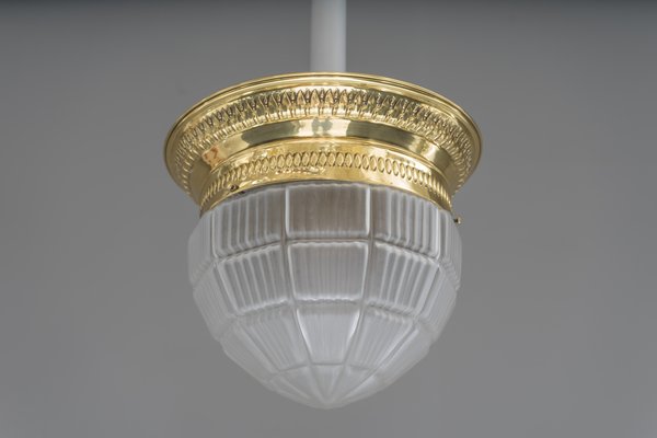 Art Deco Glass Ceiling Lamp, Vienna, 1920s-SPD-673924