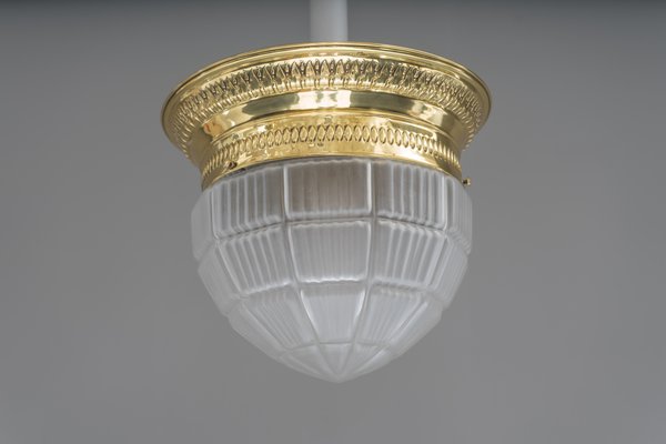 Art Deco Glass Ceiling Lamp, Vienna, 1920s-SPD-673924