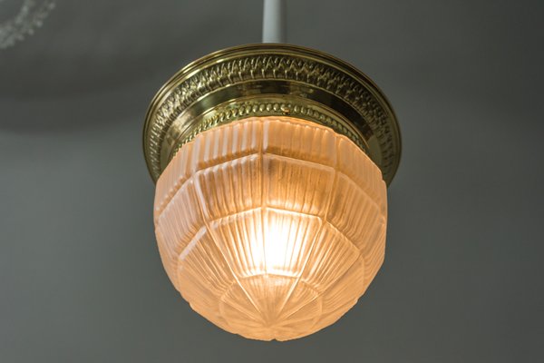 Art Deco Glass Ceiling Lamp, Vienna, 1920s-SPD-673924