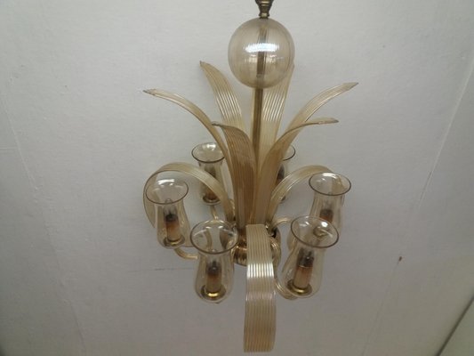 Art Deco Glass Chandelier, 1930s-TZ-951541