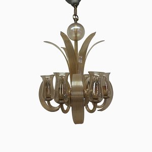 Art Deco Glass Chandelier, 1930s-TZ-951541