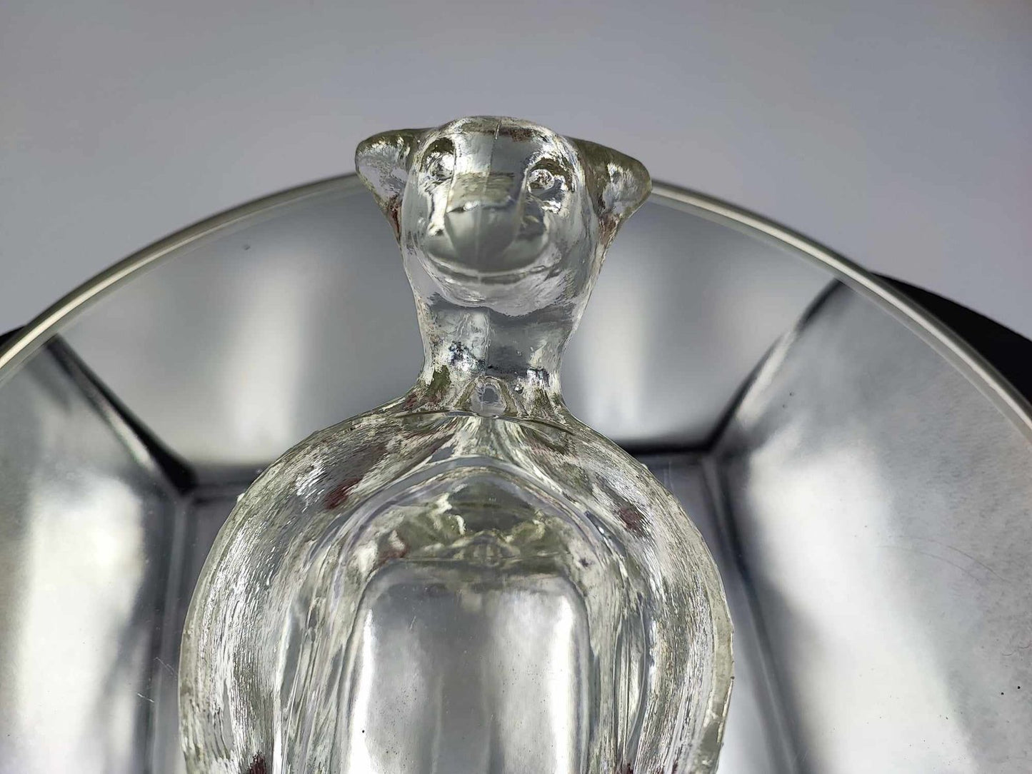 Art Deco Glass Cow Chocolate Box Bowl