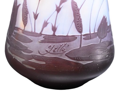 Art Deco Glass Paste Vase with Grasshopper Decor-RIK-1781066