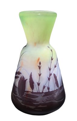 Art Deco Glass Paste Vase with Grasshopper Decor-RIK-1781066