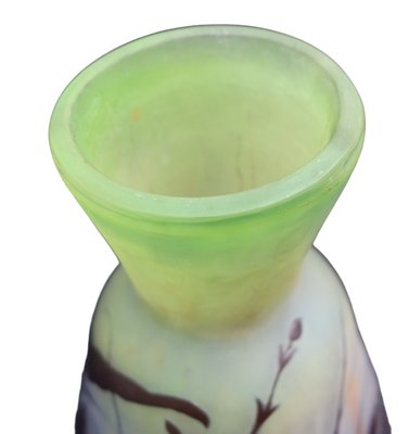 Art Deco Glass Paste Vase with Grasshopper Decor-RIK-1781066