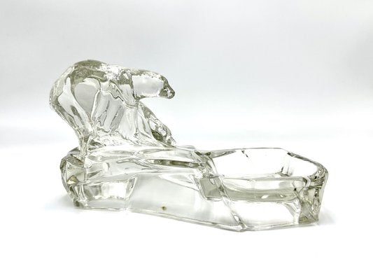 Art Deco Glass Polar Bear Ashtray attributed to Karel Zentner for Glasswork Libochovice, 1930s-ZCY-1750473