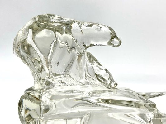 Art Deco Glass Polar Bear Ashtray attributed to Karel Zentner for Glasswork Libochovice, 1930s-ZCY-1750473